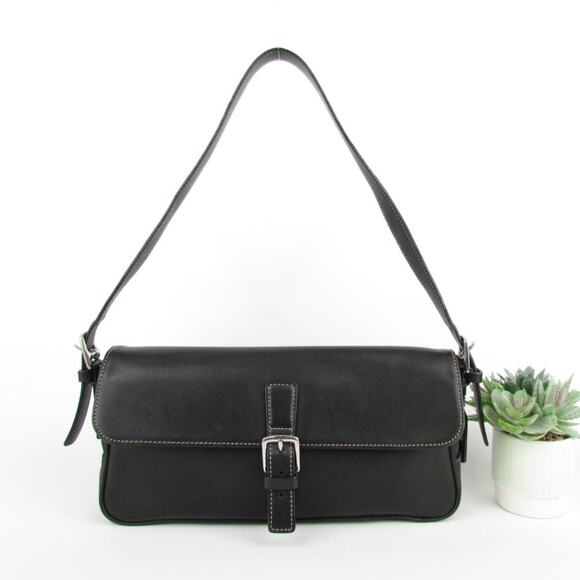 Coach Vintage Y2K Hampton Black Leather Baguette Bag - Picture 1 of 9